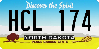 ND license plate HCL174