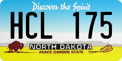 ND license plate HCL175