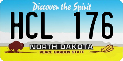 ND license plate HCL176