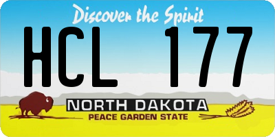 ND license plate HCL177