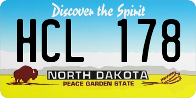 ND license plate HCL178