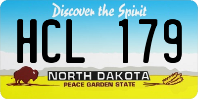 ND license plate HCL179