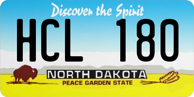 ND license plate HCL180