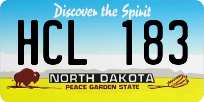 ND license plate HCL183