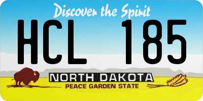 ND license plate HCL185