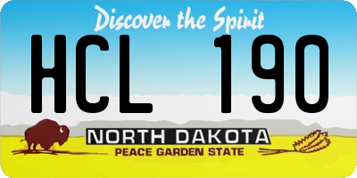 ND license plate HCL190