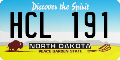 ND license plate HCL191