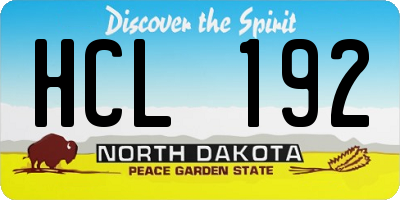 ND license plate HCL192