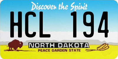 ND license plate HCL194