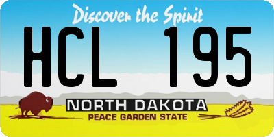 ND license plate HCL195