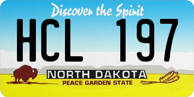 ND license plate HCL197