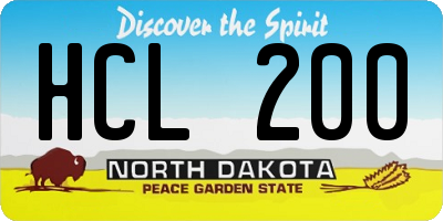 ND license plate HCL200