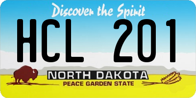 ND license plate HCL201