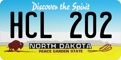 ND license plate HCL202