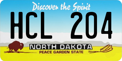 ND license plate HCL204