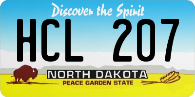 ND license plate HCL207