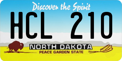 ND license plate HCL210