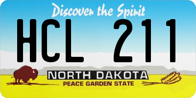 ND license plate HCL211