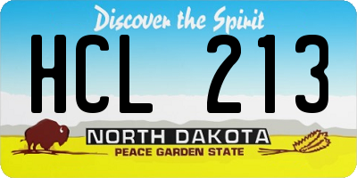 ND license plate HCL213