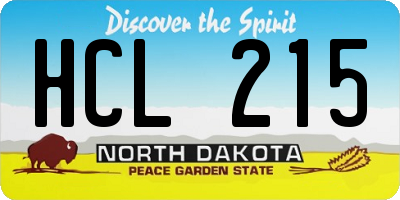 ND license plate HCL215