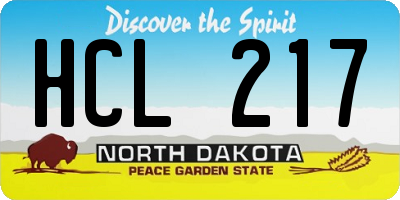 ND license plate HCL217