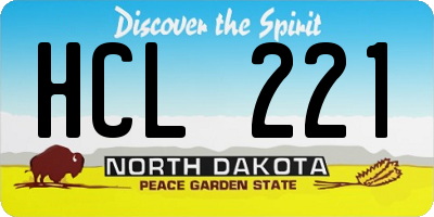 ND license plate HCL221