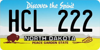 ND license plate HCL222