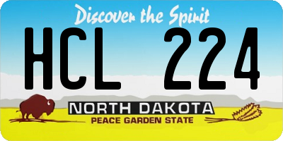 ND license plate HCL224