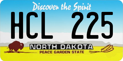 ND license plate HCL225