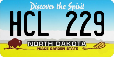 ND license plate HCL229