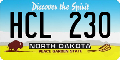 ND license plate HCL230