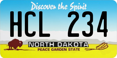 ND license plate HCL234