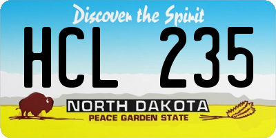 ND license plate HCL235