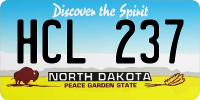 ND license plate HCL237