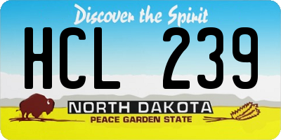 ND license plate HCL239