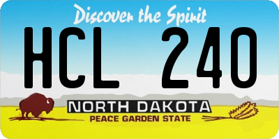 ND license plate HCL240