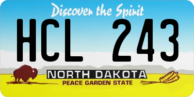 ND license plate HCL243