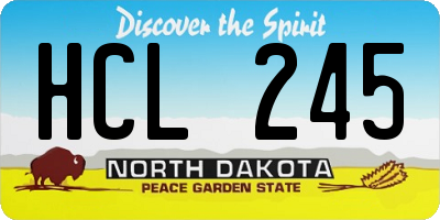 ND license plate HCL245