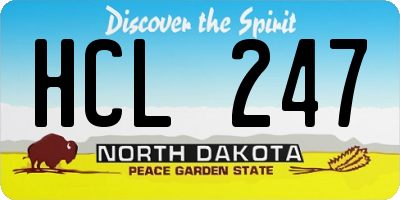 ND license plate HCL247