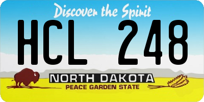 ND license plate HCL248