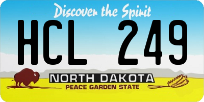 ND license plate HCL249