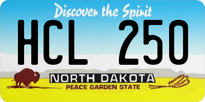 ND license plate HCL250