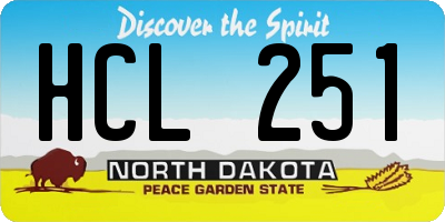 ND license plate HCL251