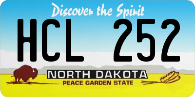 ND license plate HCL252