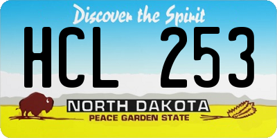 ND license plate HCL253