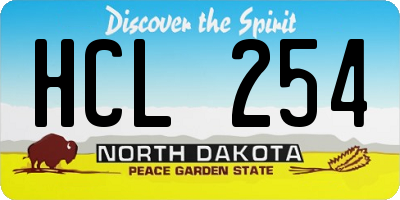 ND license plate HCL254