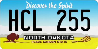 ND license plate HCL255