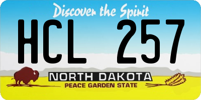 ND license plate HCL257