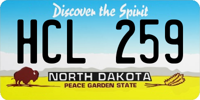 ND license plate HCL259