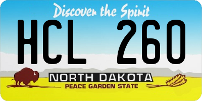 ND license plate HCL260